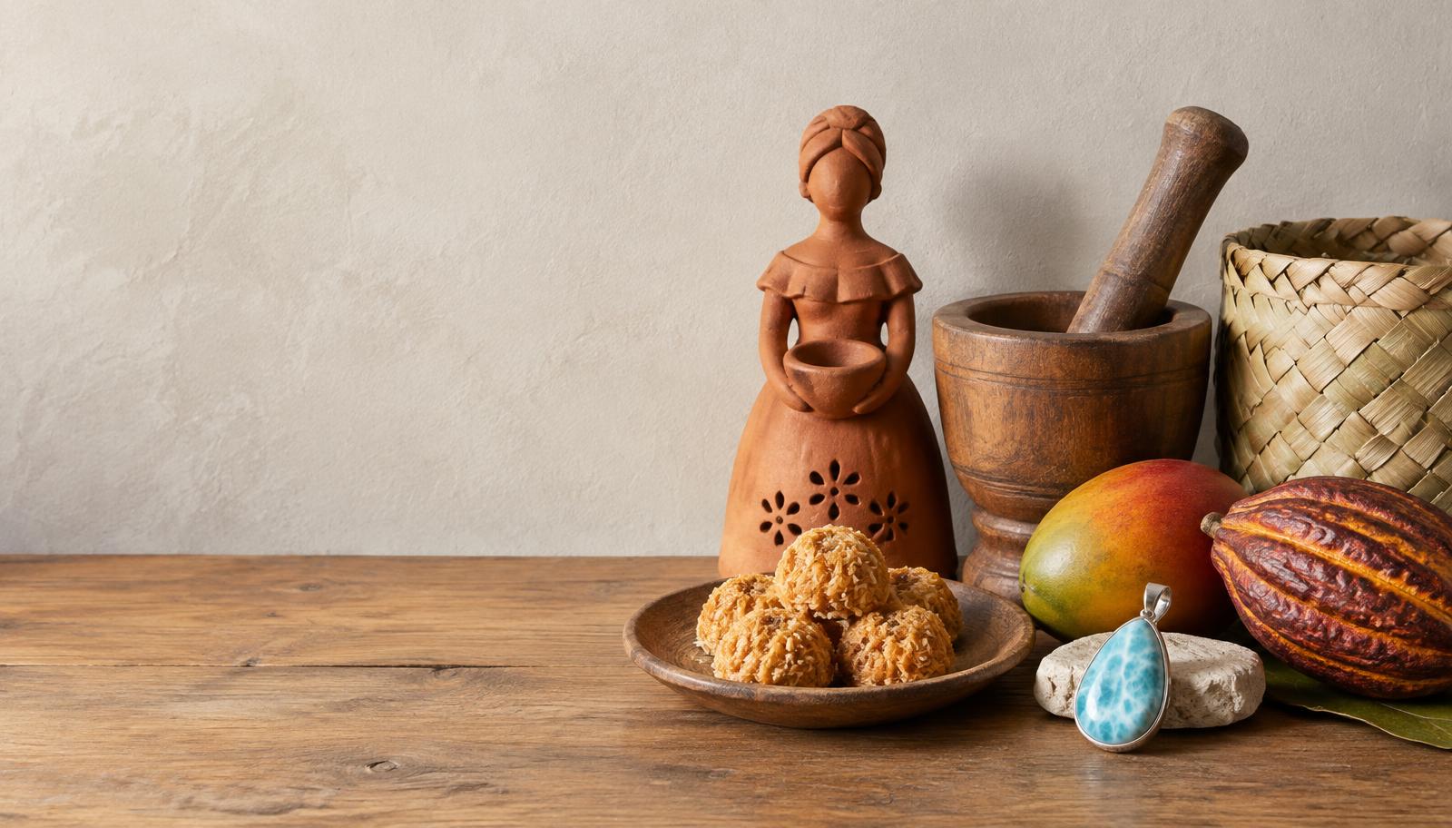 Imagen ilustrativa de artesanías y sabores dominicanos